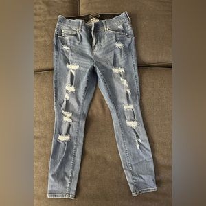 Torrid 14s Bombshell Skinny Distressed Blue Jeans